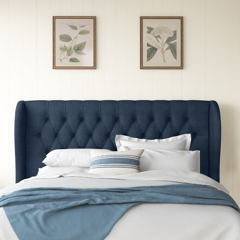 House of Hampton® Stowmarket Diamond Upholstered Wingback Headboard